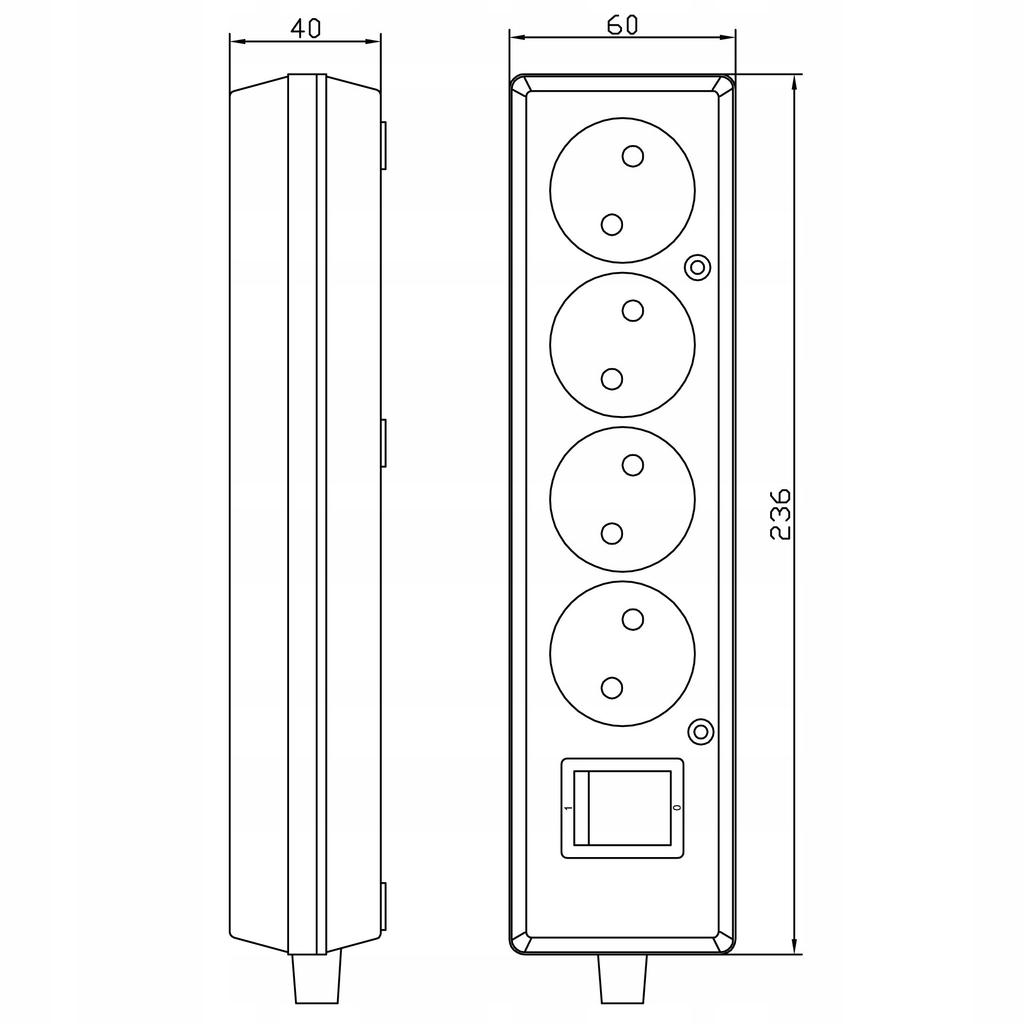 Socket, Electrical Strip, Splitter Montis White