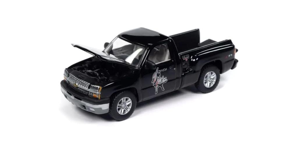Kyosho AUTO WORLD 1/64 Scale 2003 Chevy Silverado Stepside PBR Black Finished Product AWBC002CBK
