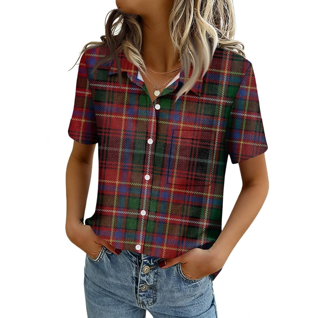 Women Blouses Short Sleeve Button Down Shirts Business Casual Dressy Work Tops Summer Spring Clothes