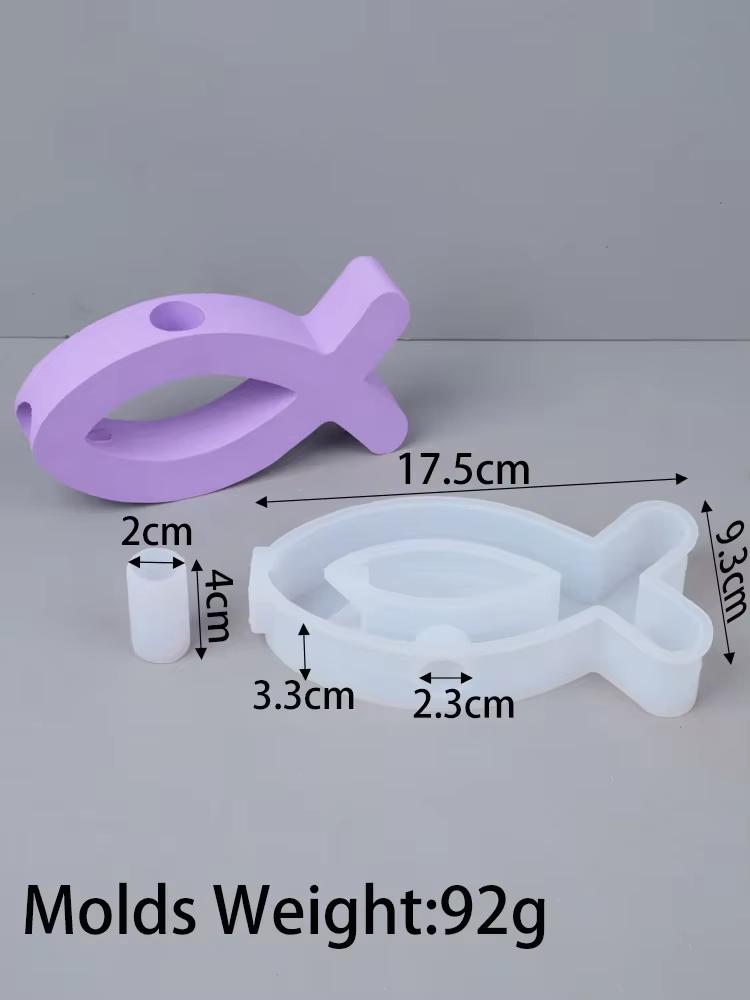 DIY Fish Shape Hydroponic Vase Silicone Mold Nordic Gypsum Candle Holder Vase Desktop Ornament Resin Crafts Molds Home Decor