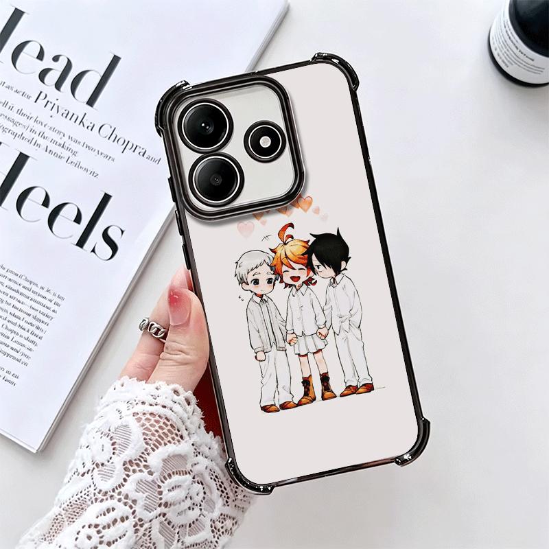 The Promised Neverland Anime Soft Phone Case For Xiaomi Redmi Note 14 15 Pro Plus 13 12 11S 11T 5G 10 9S 9 Plating Anti-Fall Fun