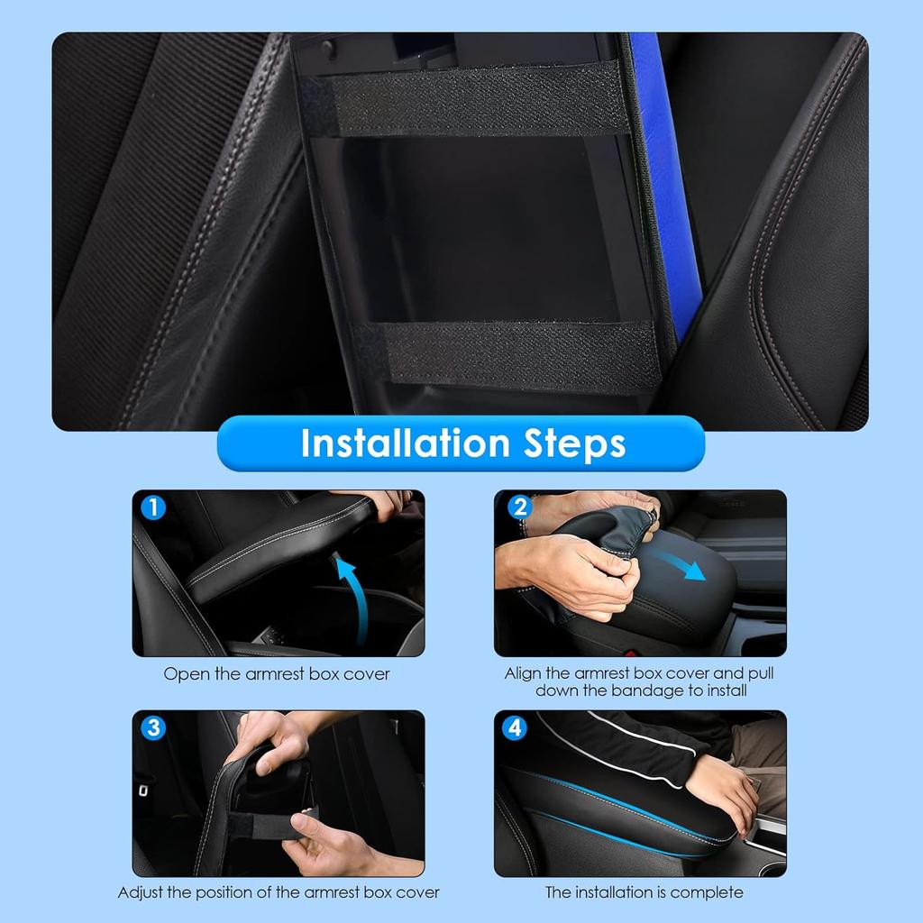 2022-2025 2026 Maverick Center Console Cover for Frod Maverick (XL/XLT/Lariat/Tremor/Lobo), Waterproof&Anti-Scratch Leather Armrest Cover 2023 2024