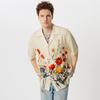 INCERUN Men Floral Printed Short Sleeve Hawaiian Shirts Oversized Lapel Buttons Tops