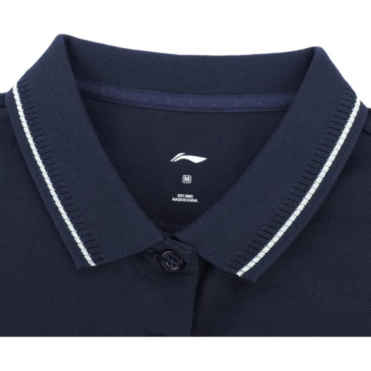 Li-Ning Fitness Series Casual Breathable Comfortable Quick-Dry Sports Polo Shirt Women tops Ink-Blue APLT084-9