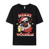 Merry Woofmas Christmas Funny Dog Santa Tshirt Printed T Shirts Unisex Tshirts Unisex Distinctive Design Tops Designer T Shirt