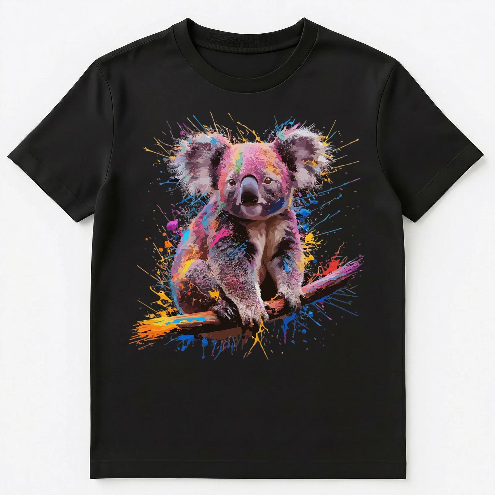

Colorful Paint Splash Koala Art Graphic Unisex T-Shirt S