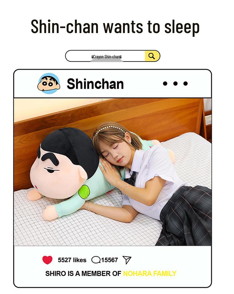 Shin-chan Plush Pajama Pillow Doll - Cute, Long, Soft Toy Gift for Girls