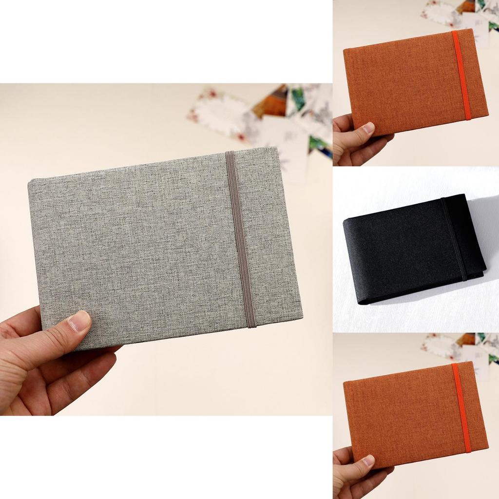 Traditional Cloth Cover Photo Album With Elastic String Storage For Family And Event Memories