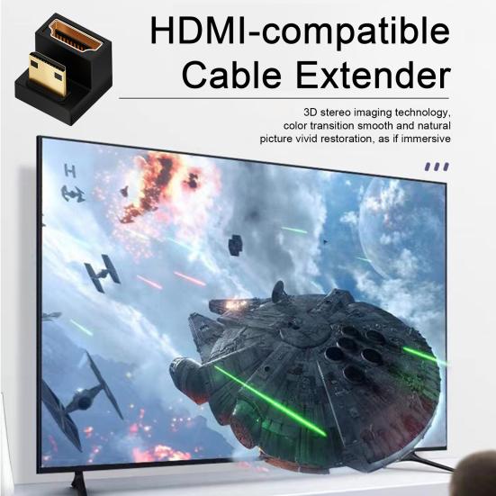 HDMI-kompatibler 90-Grad-L-Form-Winkeladapter Stecker auf Buchse 8K 60Hz Extender