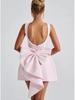 Women's Summer Pearl Bow A-Line Fashion Slim Dress