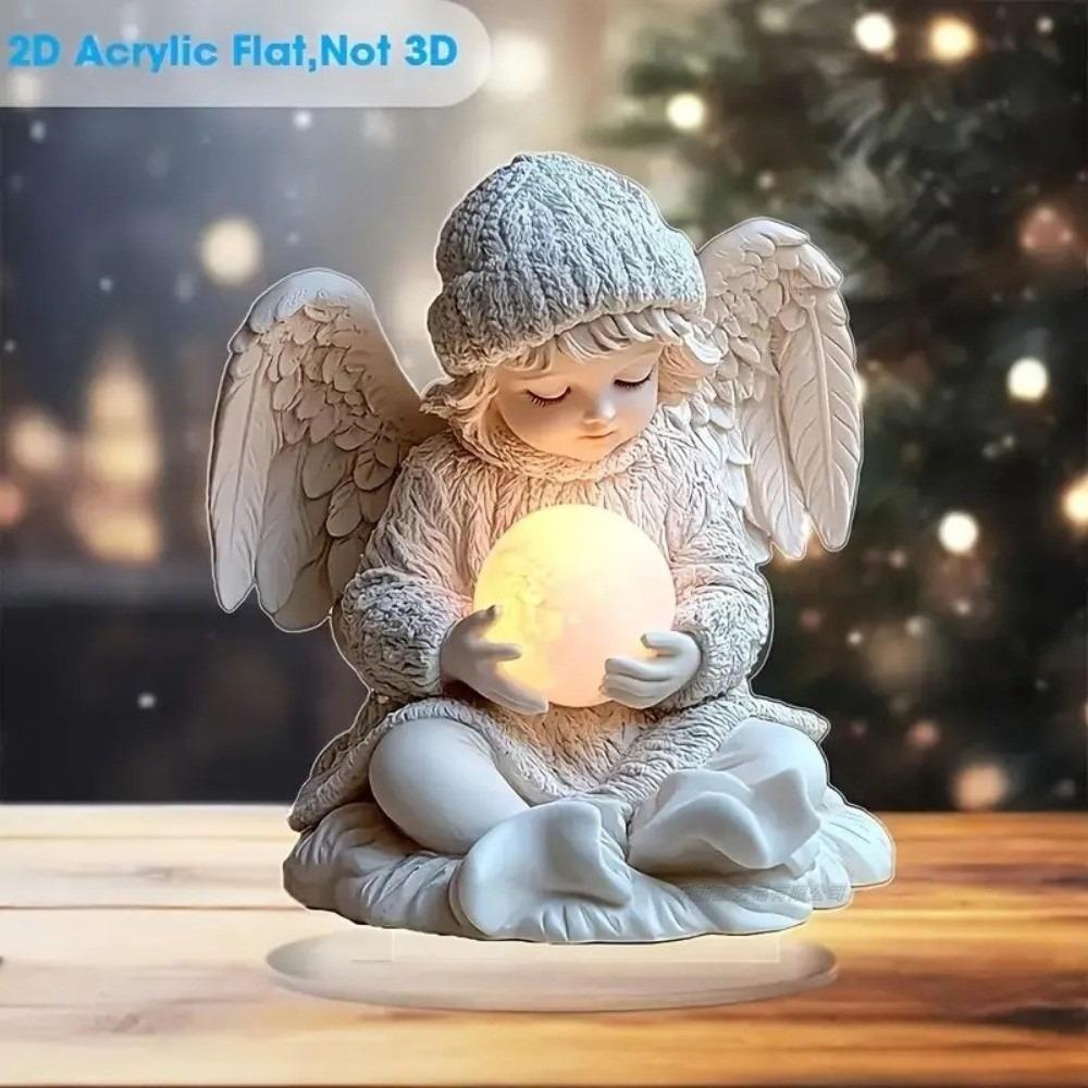 Elk Snowman Christmas Scene Ornaments 2D Flat Santa Claus Statue Ornaments Gifts