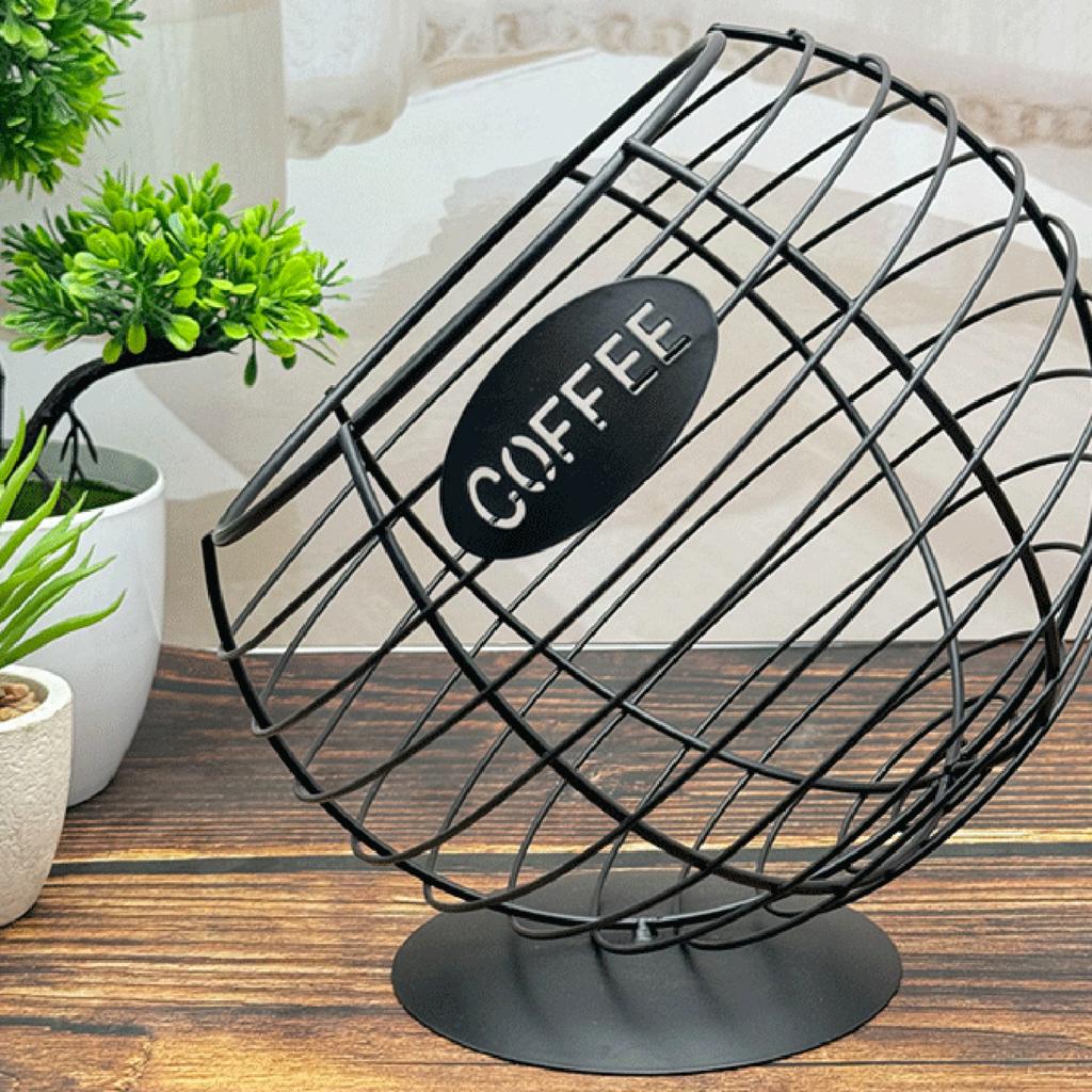 Cesto Portafrutta in Ferro Battuto Grande Capacità Organizzatore Capsule Caffè Dispenser Cialde Espresso per Piano Cucina