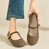 Fashion Ladies Footwear Splicing Color Elegant Party With Heel Round Toe Women's Flat Shoes Khaki Woman Comfortable 2025 Summer Stylish