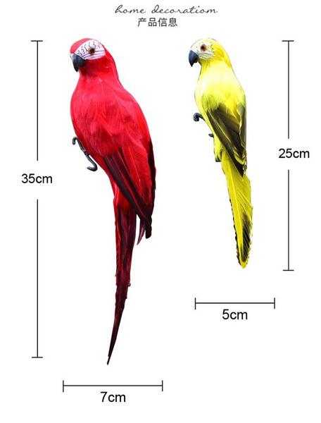 1ks 6 barev 25cm 35cm Simulace Papoušci Ptáci Umělí Papoušci Ptáci Bílí Papoušci Zahradní dekorace