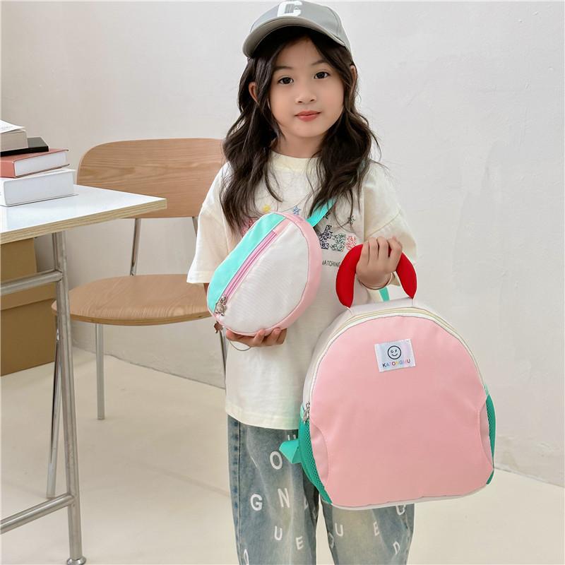 Trendy Korean Style Kids Backpack With Removable Sling Bag For Boys And Girls In Blue Pink Orange And White