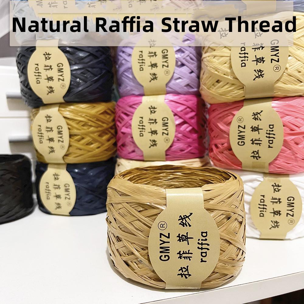 100M/Roll Washable Japanese Plant Raffia Straw Thread Hand-Woven Bag Summer Knitted Hat Hook Crochet Line DIY Eco Friendly