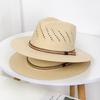 Spring and summer new men's top hat Panama straw hat sunshade sun protection beach hat women's summer jazz hat