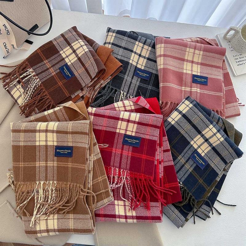 Autumn and winter new versatile scarf women's thickened woven thick beard fringed warm scarf imitation cashmere shawl
