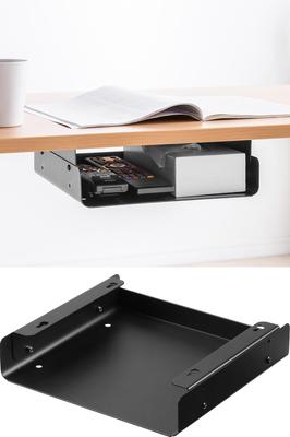 Sanwa Direct Under-Desk Storage Rack, Add-on Rack, Storage Tray, Screw-Fixed, Under-Table Storage Rack, B5 Size, Desk Shelf, 100-UDS007