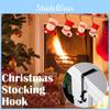 Clip Sock Christmas With Adjustable Iron Hooks For Fireplace And Mounting Wall