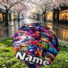 Custom Name Personalized DRAGON BALL Print Umbrella, Auto Open Close, 8‑Rib Sturdy Frame, Commute Camping Hiking Use, Birthday Gift