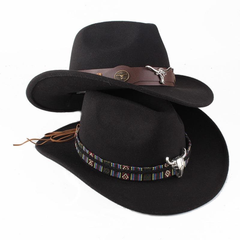 Western Style Cowboy Hat, Ethnic Style Rolled Edge Hat, Sun Hat, Jazz Hat, Outdoor Travel Hat  Cow Print Cowboy Hat