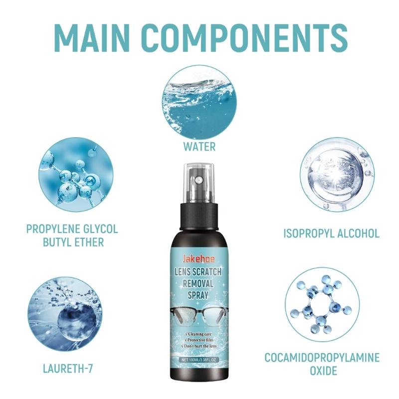 Lens Scratch Remover Eyeglasses Repair Lens Glass Grinding Scratch Glasses Cleaner Spray for Sunglasses Screen Cleaner