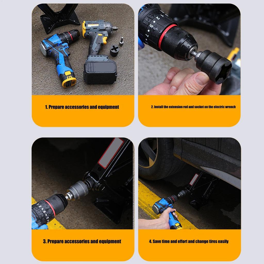 Trailer Jack Drill Adapter Jack Socket Adapter for Hand Drill Heavy-Duty Tool Change Converter Rust-Resistant Accessories