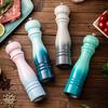 Wooden Manual Salt Pepper Grinder Set Spice Shaker Gradient Color Pepper Mill With Strong Adjustable Ceramic 6/8inch Grinder