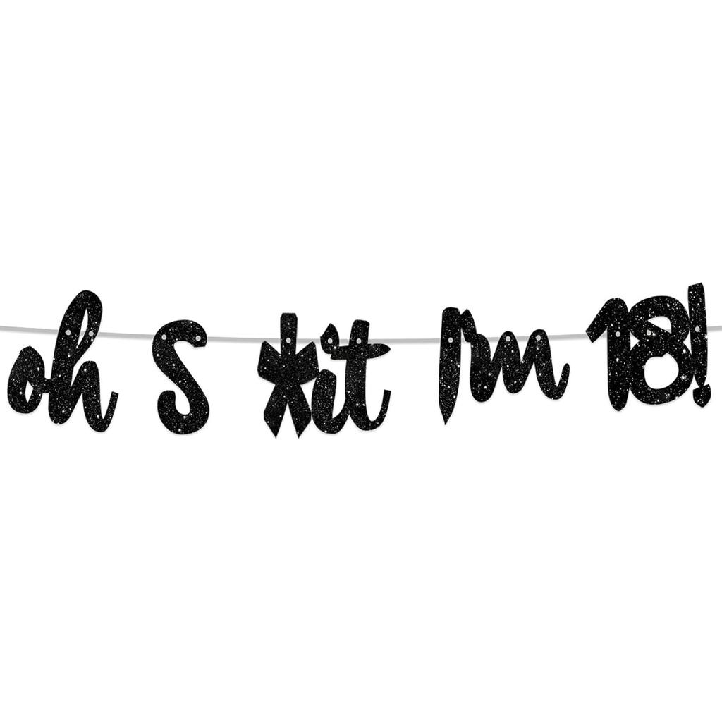 Oh I’m 30! Banner Backdrop Glitter Black Hallo Thirty Cheers to 30 Years Old Theme Decor for Man Woman Happy 30th Birthday Party Photo Studio Prop