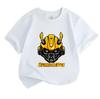 Kids Boys Girls Casual Crew Neck Short Sleeve T-Shirt, Cool Bumblebee Mecha Graphic 100% Cotton Soft Breathable Tee, Summer Daily Wear Tops for 3-12 Y