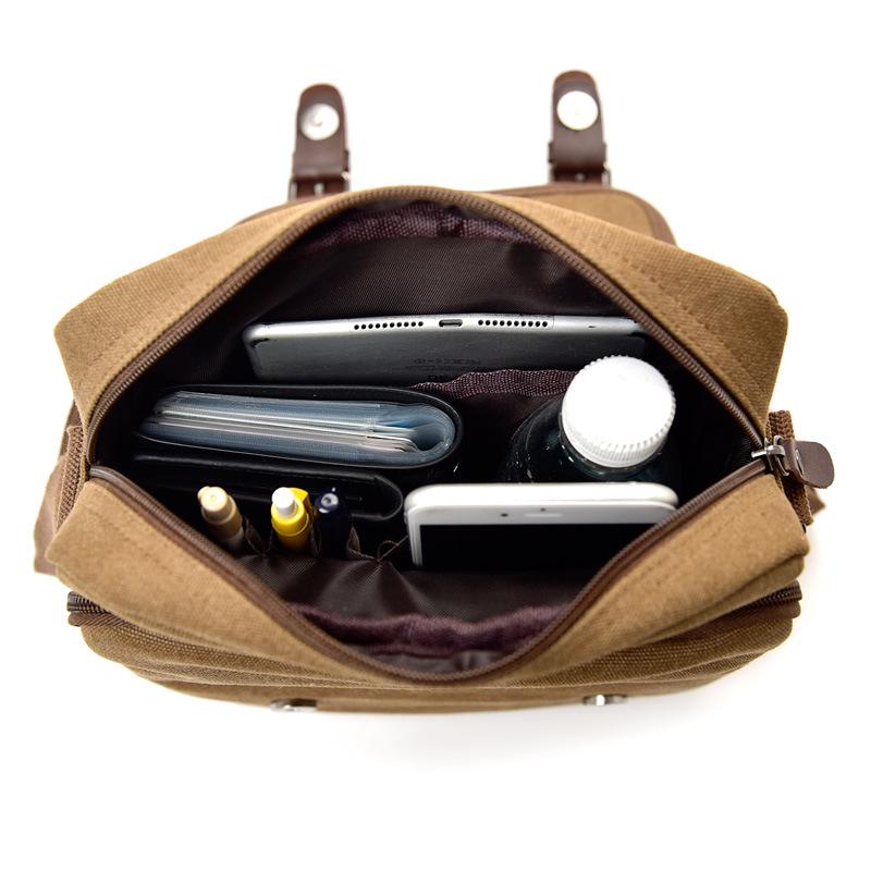 Vintage Men's Canvas Shoulder Bag D7121 - Trendy Casual Fashion for Business and Everyday Use