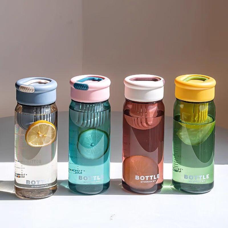 650ml Portable Plastic Straw Water Bottle