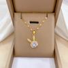 Titanium Steel Binaural Rabbit Luxury Banquet Wedding Necklace Female Versatile Collarbone Chain Titanium Steel