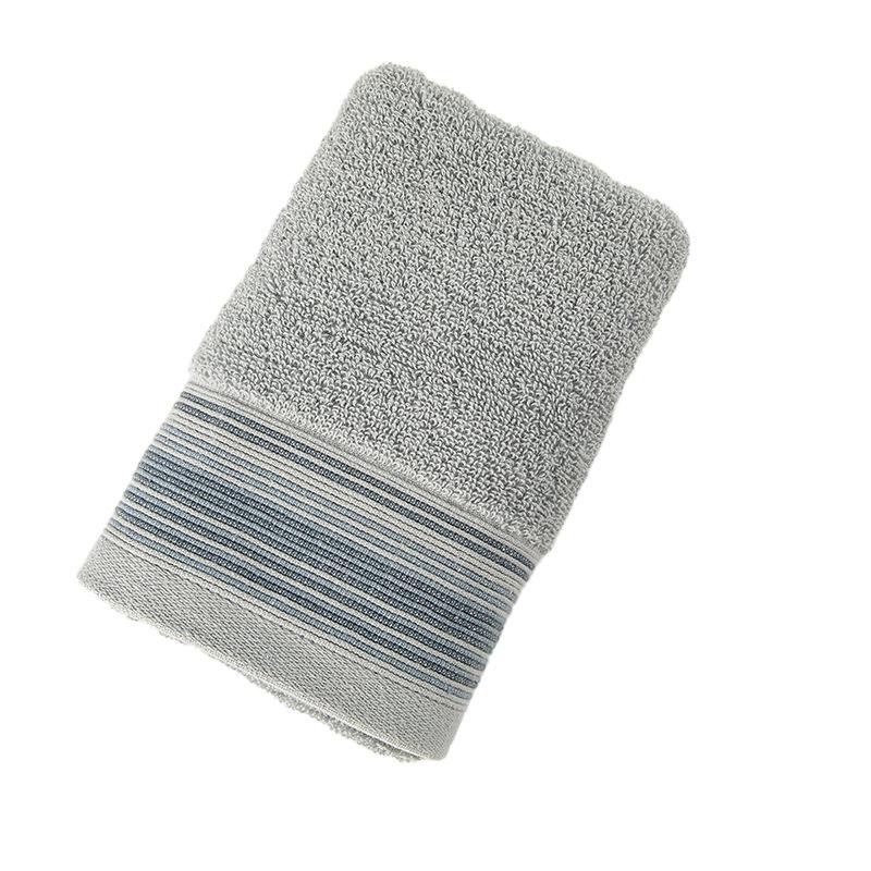 

Couple color bar plain cotton towel thickened pure cotton face towel household absorbent adult face towel 35*75 серо голубой