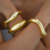 3pcs Vintage Exaggerated Luxury Gold Color Resin Open Bangle Sets for Women Daily Wear Party Wedding Jewelry Accessories Gifts