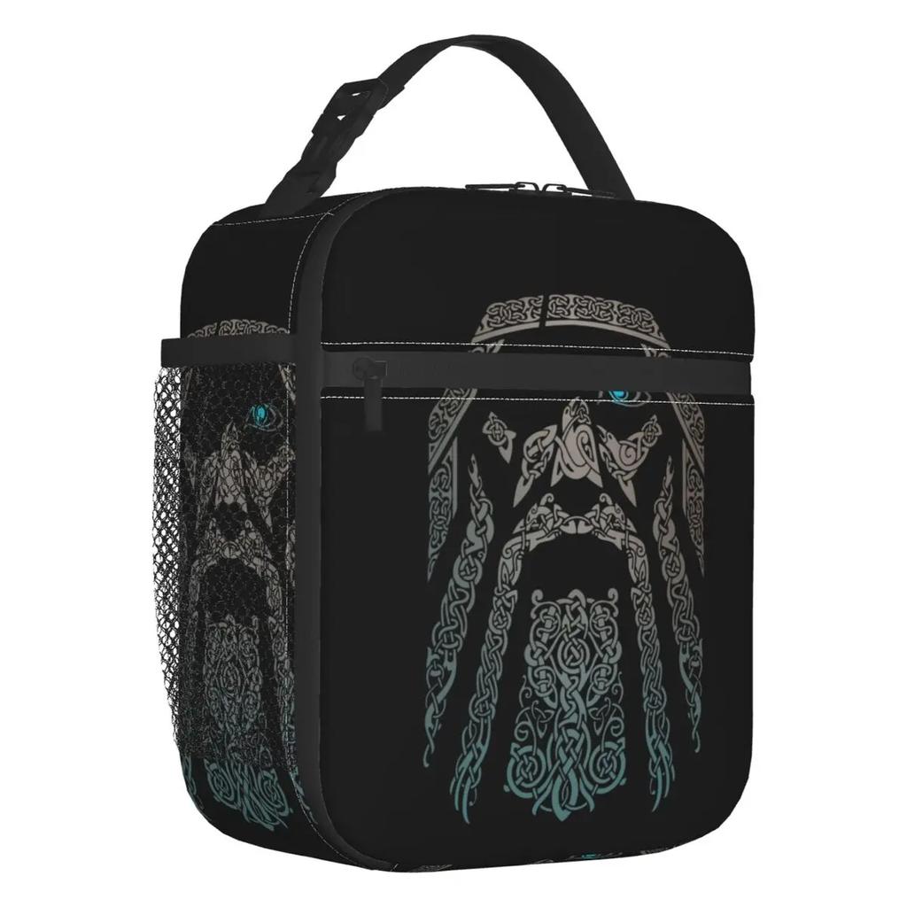 Odin's Eye Insulated Lunch Bag for Work School Raven Norse God Portable Cooler Thermal Lunch Box Women Kids