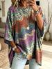 Large Size Ethnic Style Contrast Color Persian Pattern Printed