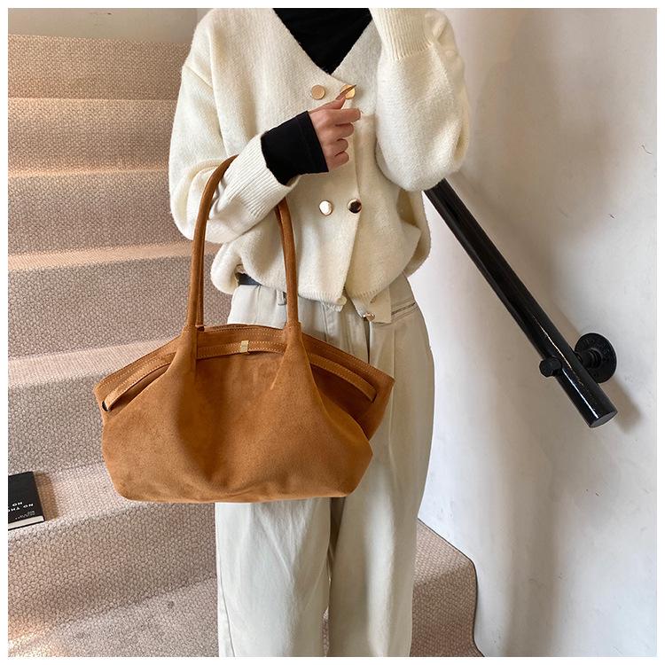 2025 Women's Suede Tote Bag - Large Capacity, Frosted Finish, Versatile Handbag for Autumn/Winter
