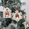 Adorable Wooden Christmas Tree Ornaments With Santa And Snow House Design
