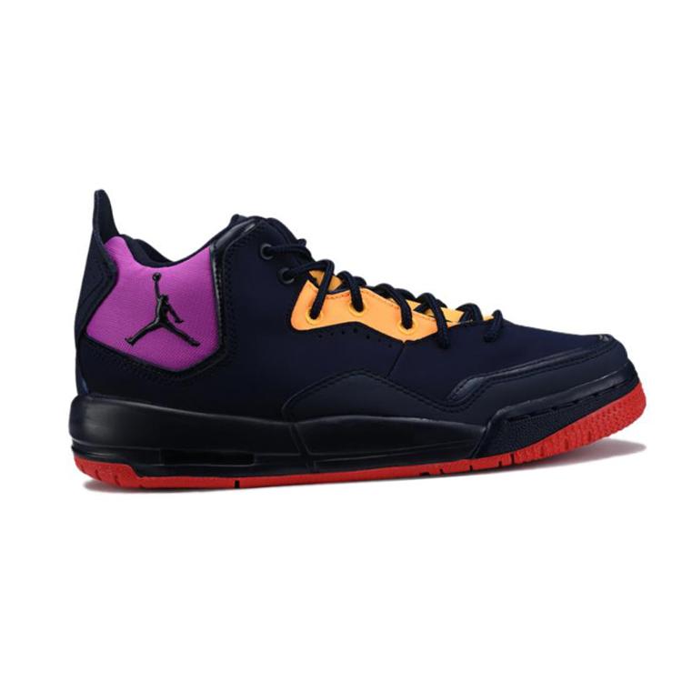 New Jordan Courtside 23 Slip Resistant Anti Kick Cushioning Mid Top Kids Lifestyle Shoes Black Grade School AR1002-400