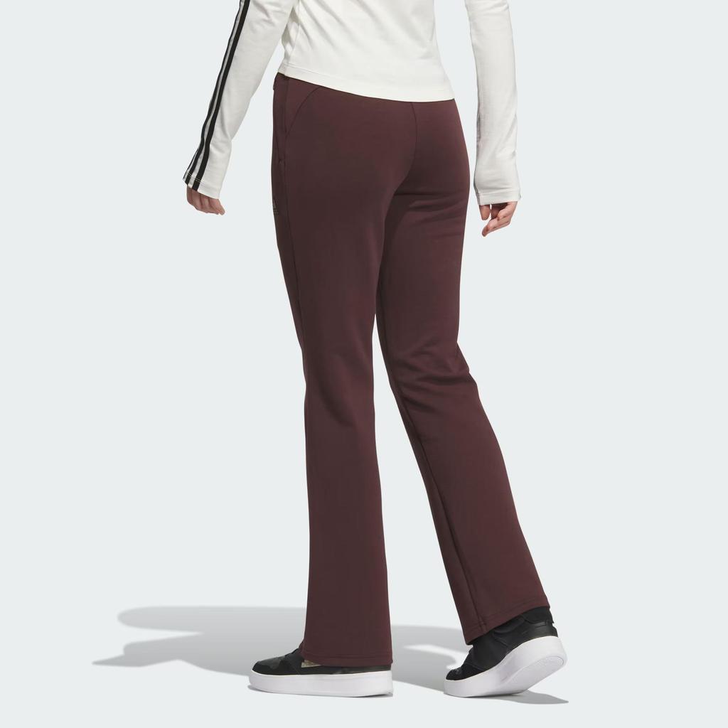 adidas Women's MW DK Flare PT Knit Sweatpants Dark Brown JX6841
