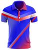 Stylish Geometric Short-sleeve Polo Shirt, Functional for Golf and Daily Casual Wear.