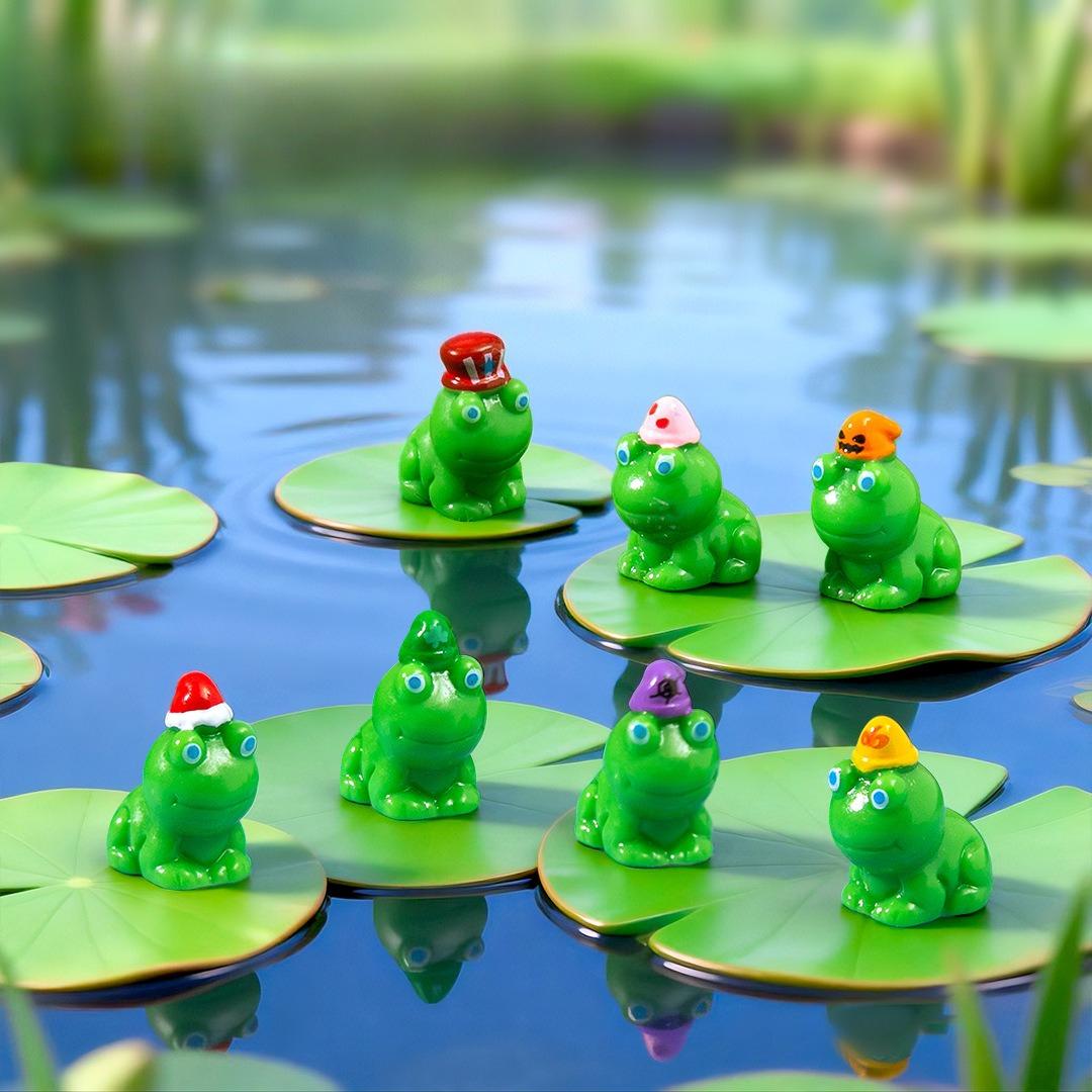 

10-30 Pcs Novelty Mini Resin Frogs Miniatures Frogs Wearing Hats Figures for DIY Craft Projects Home Decoration Supplies 10PCS