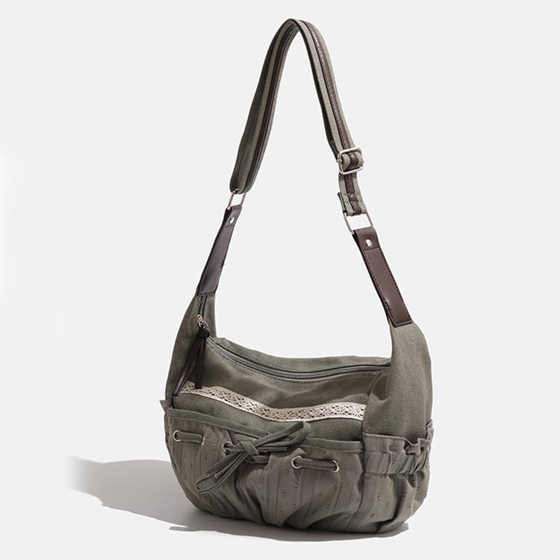 Casual Shoulder Bags Cute Sweet Girl Bow Canvas Denim Crossbody Bag Women Vintage Ladies Retro Messenger Bag Designer Handbag