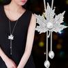 European Women's Versatile Long Sweater Necklace with Tassel Pendants & Snake Chain