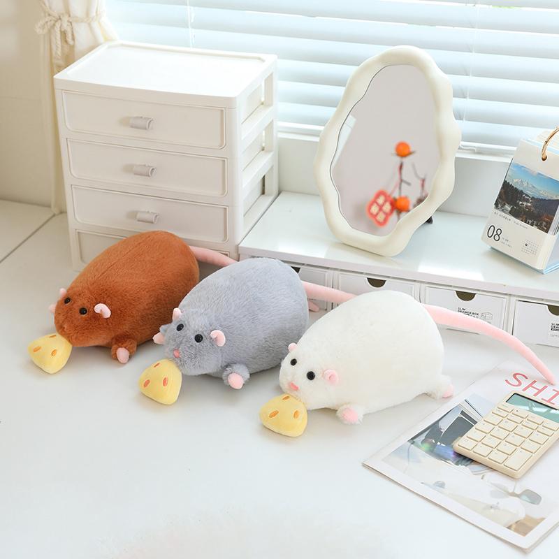 Pull String Cheese Rat Soft Stuffed Plush Toys Big Mouse Dolls Throw Pillow Cute Rats Stuffed Plushies Gifts For Girls Boys Kids