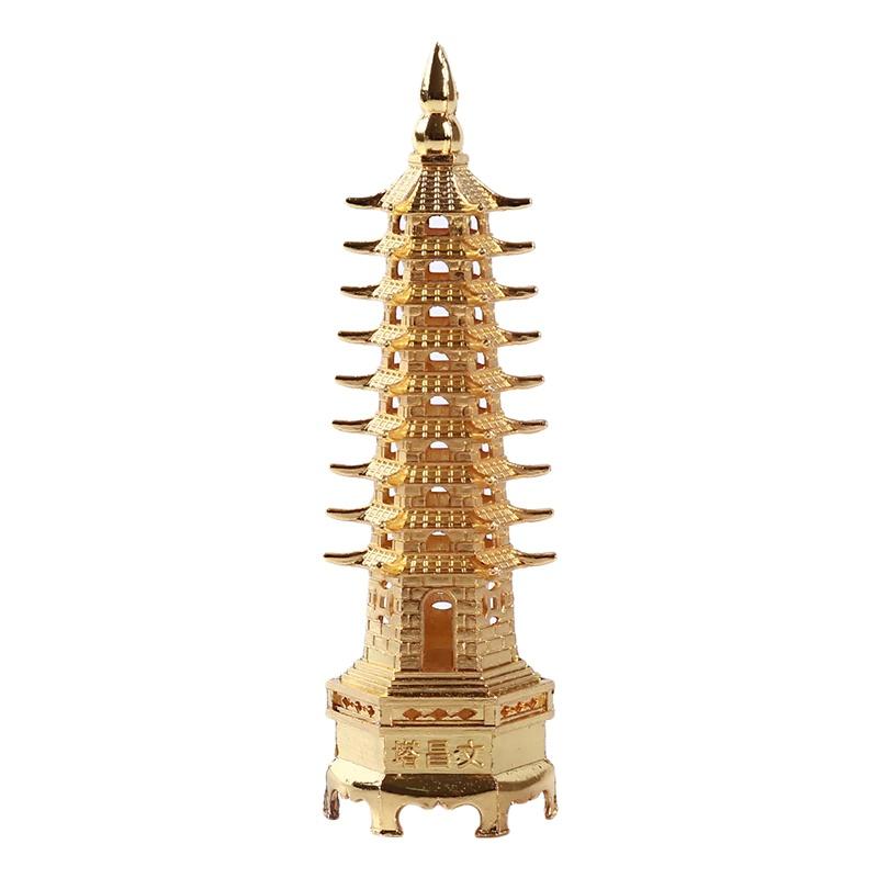 1PC Zinc Alloy Feng Shui Education Tower Nine Levels Wen Chang Pagoda for Education Career Business Growth Desktop Ornaments.