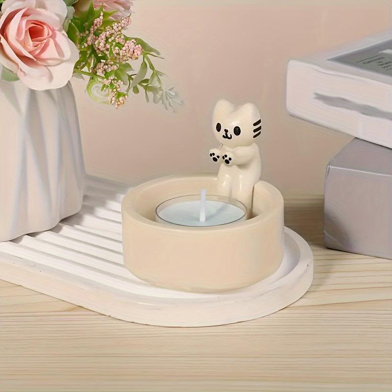 A Candle Holder, DIY Handmade Storage Box, Cute Kitten Candle Holder, Desktop Decoration, Mother's Day, Valentine's Day, Labor Day Gifts