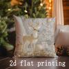 Home Decor Christmas-themed Cute Characters Pillow Covers Pattern Cushion Cover Suitable for Sofa Bedroom Car Pillow Cover